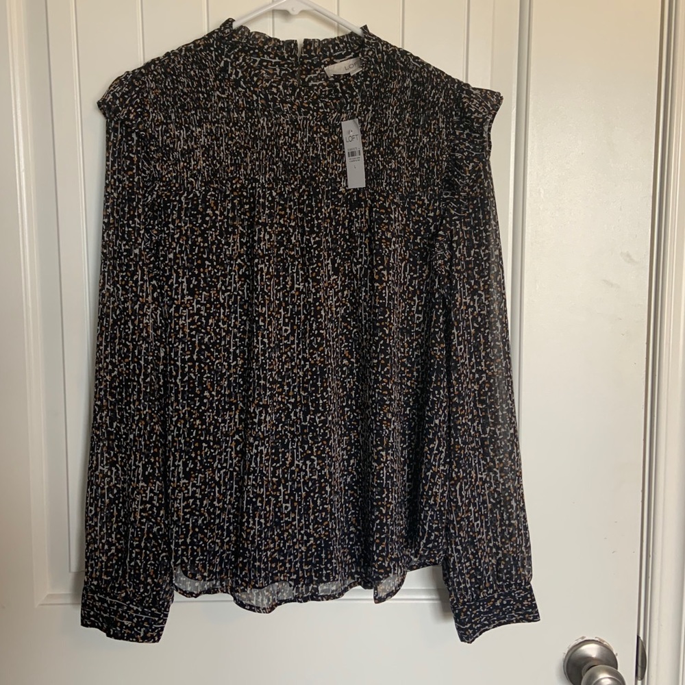 LOFT Ruffle Shoulder Blouse